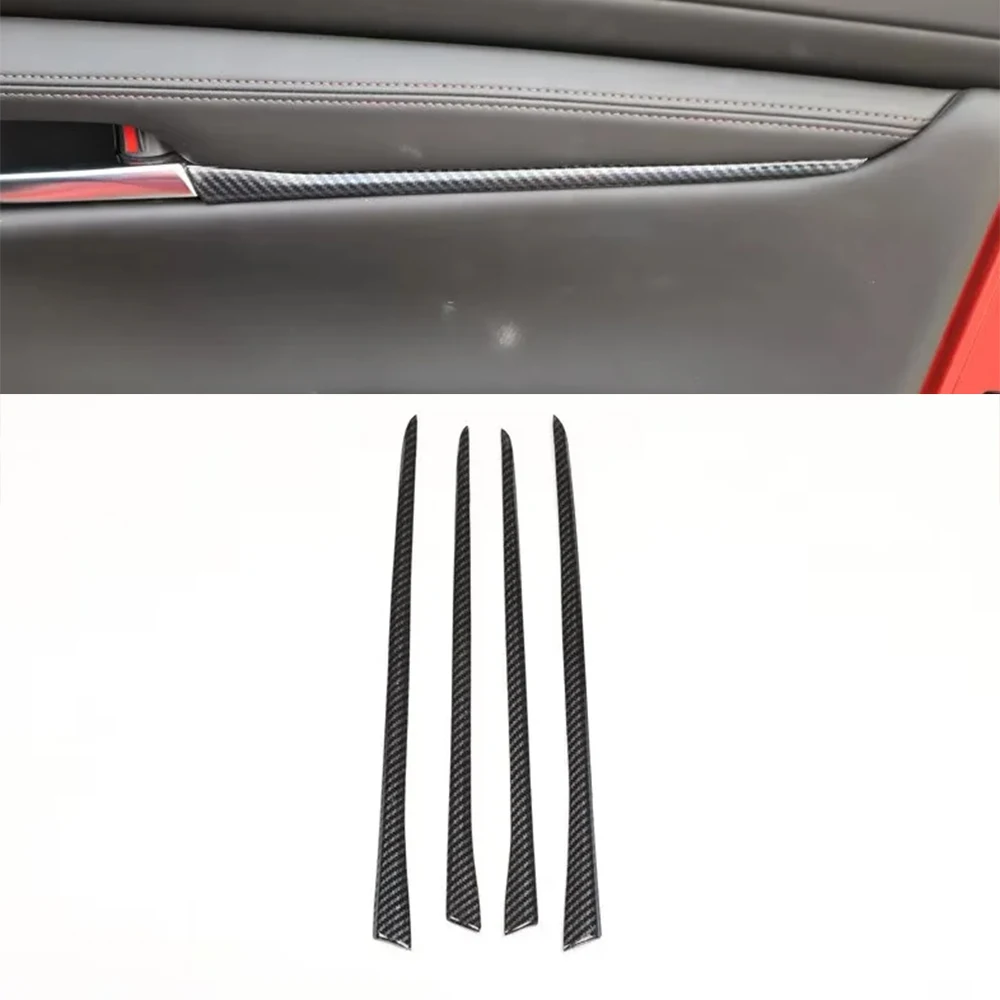 For Mazda 3 Axela 2020-2023 Car Door Panel Decoration Strips ABS Stickers Interior Auto Styling Accessories 4pcs