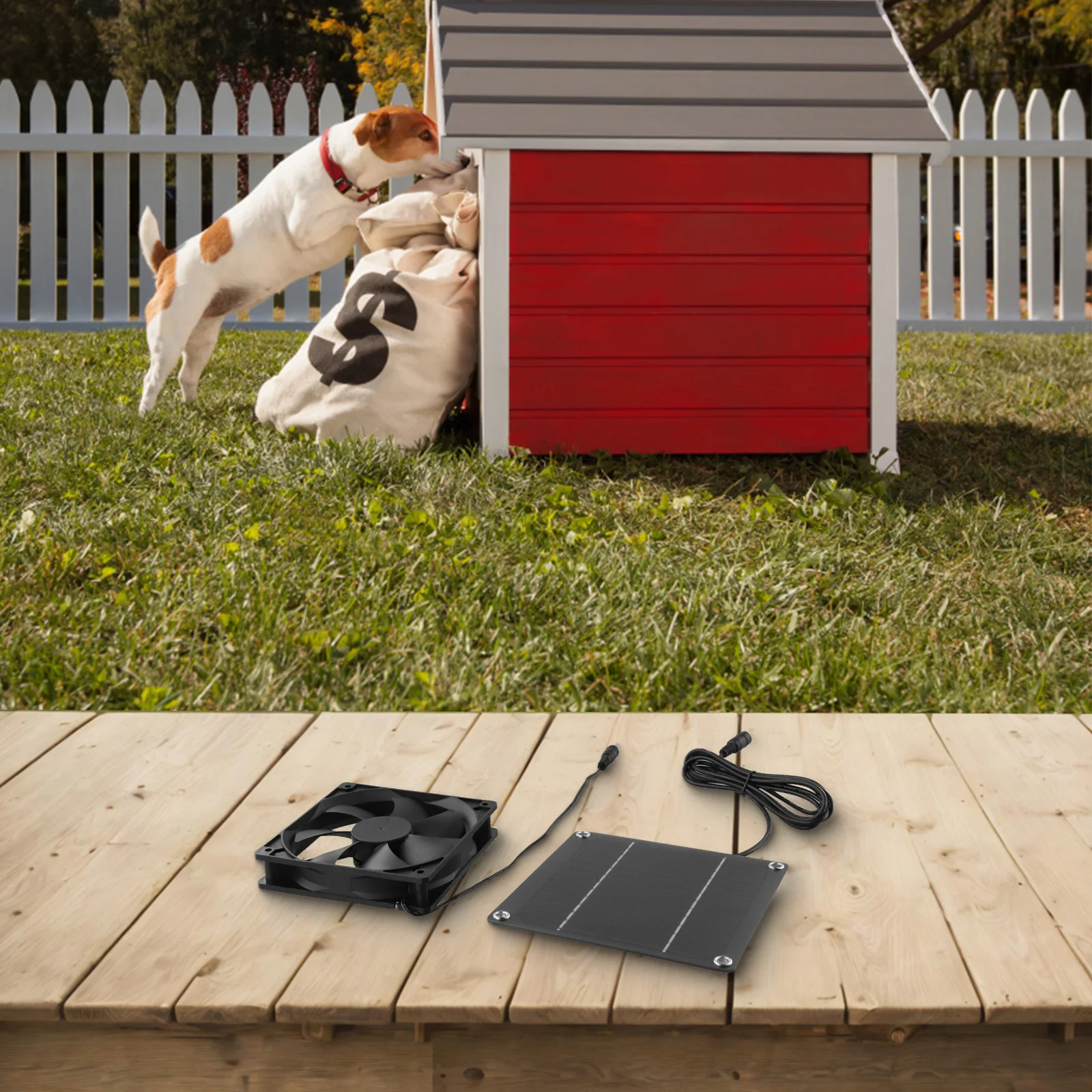 50W Solar Exhaust Fan Solar Panel Powered Fan Ventilator For Dog Chicken House RV Greenhouse Fan Air Extractor