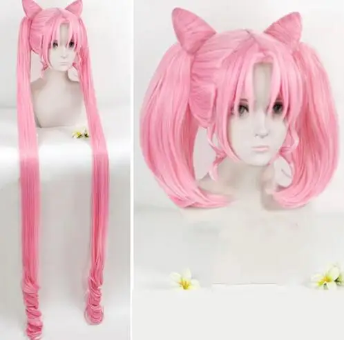 2Style New Sailor Chibiusa Small Lady Serenity Long Pink Lady Wig Ponytails For Women’s Christmas Halloween Cosplay Party Wigs