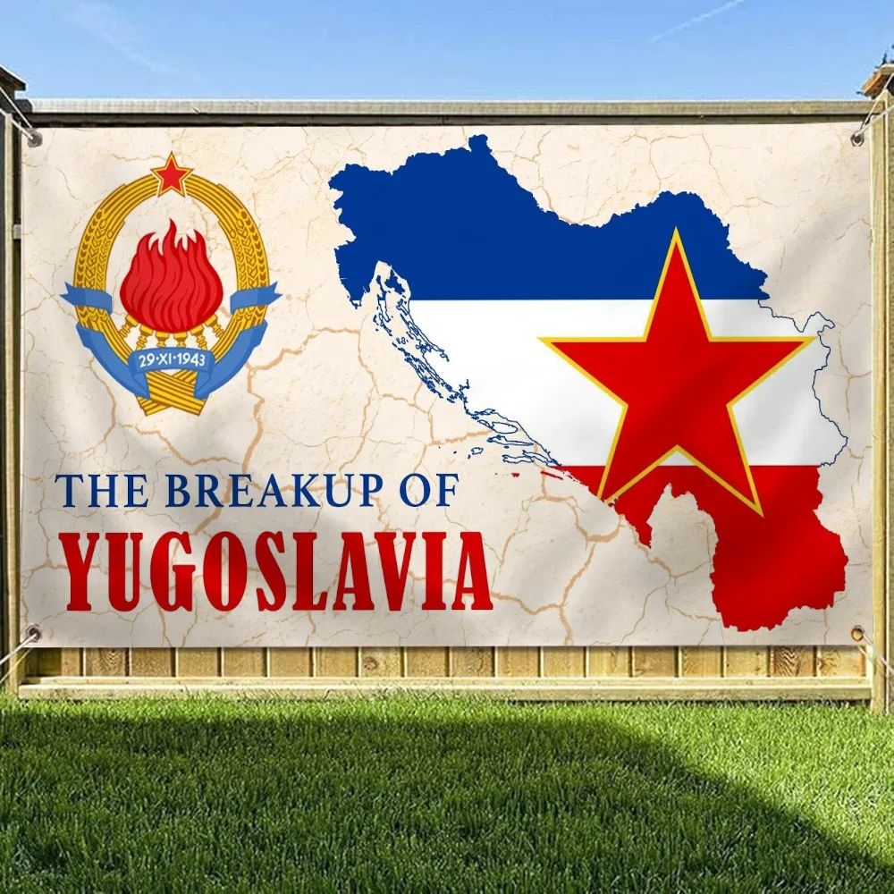 Funny Flag Yugoslavia Outdoor Decor Room Aesthetic Four Hole Single Sided Flag Wall Decoration Outdoor Flags Banners Decorations