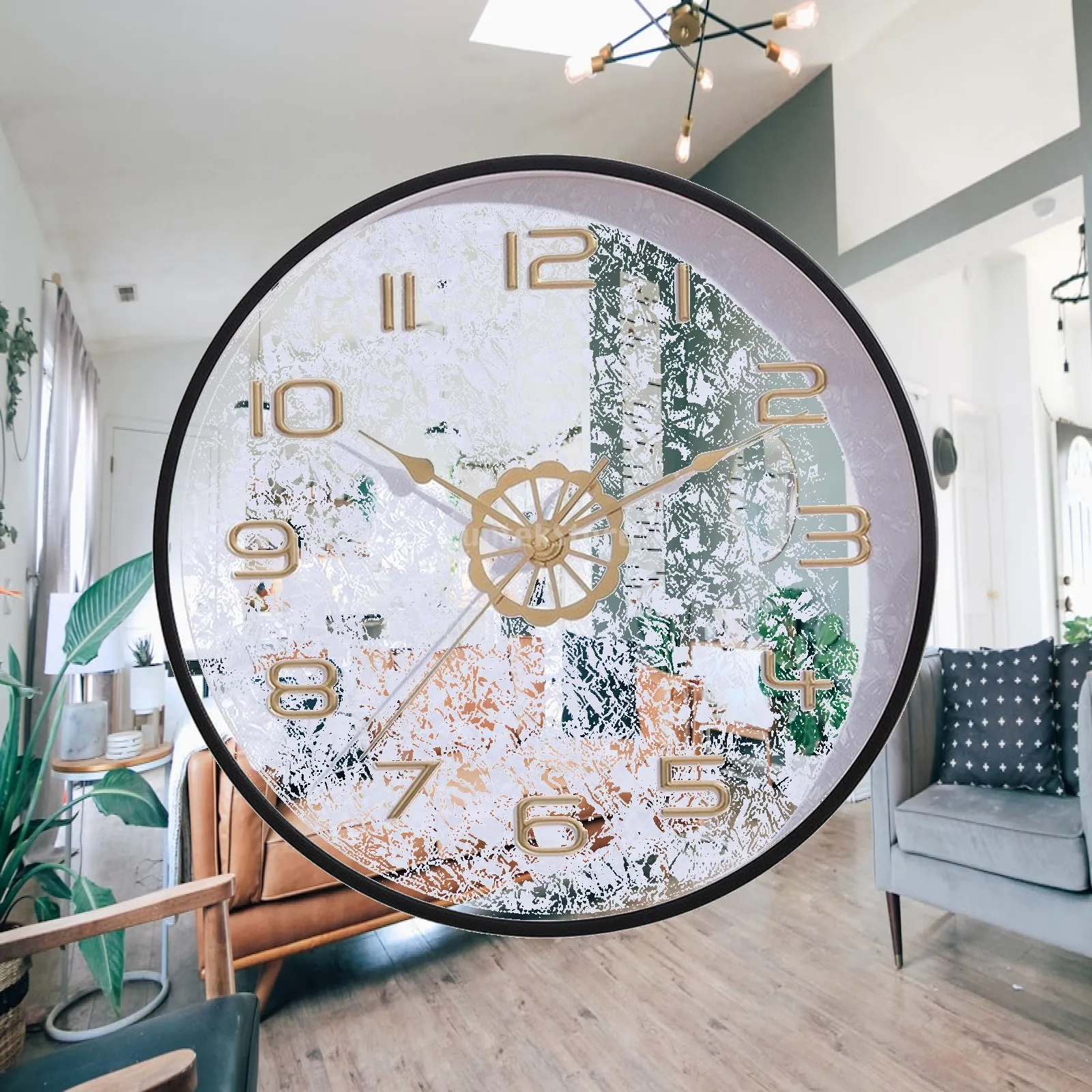 Wall Clock with LED Light Battery-Operated Analog Wall Clock Accurate Accurate for Living Room, Office