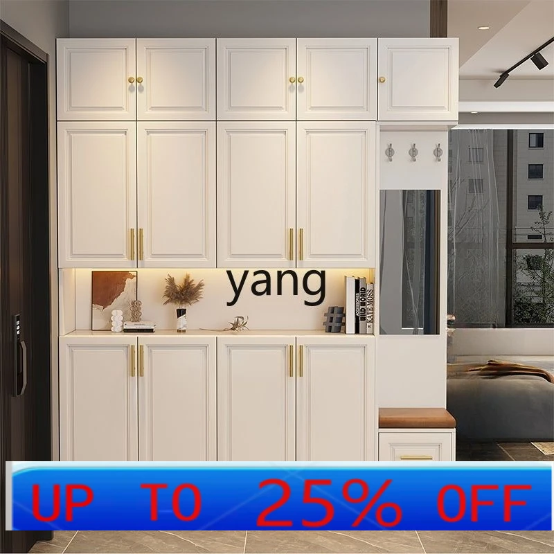 

LH solid wood home entrance cabinet integrated high-end simple home door large-capacity locker