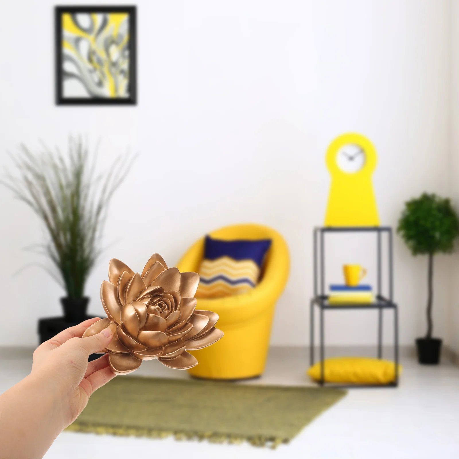 

Flower Wall Decor Resin 3D Lotus Flower Wall Hanging Decorative Art for Bedroom Living Room Garden Hanging Ornament