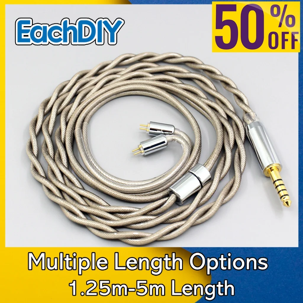 

Type6 756 core 7n Litz OCC Silver Plated Earphone Cable For 0.78mm Flat Step JH Audio JH16 Pro JH11 Pro 5 6 7 BA LN007846
