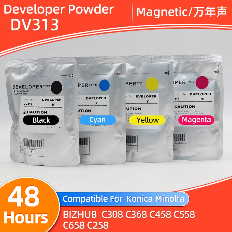DV313 DV 313 Developer Powder Compatible For Konica Minolta Bizhub C308 C368 C458 C558 C658 C 258 308 368 458 558 658 CMYK 250G