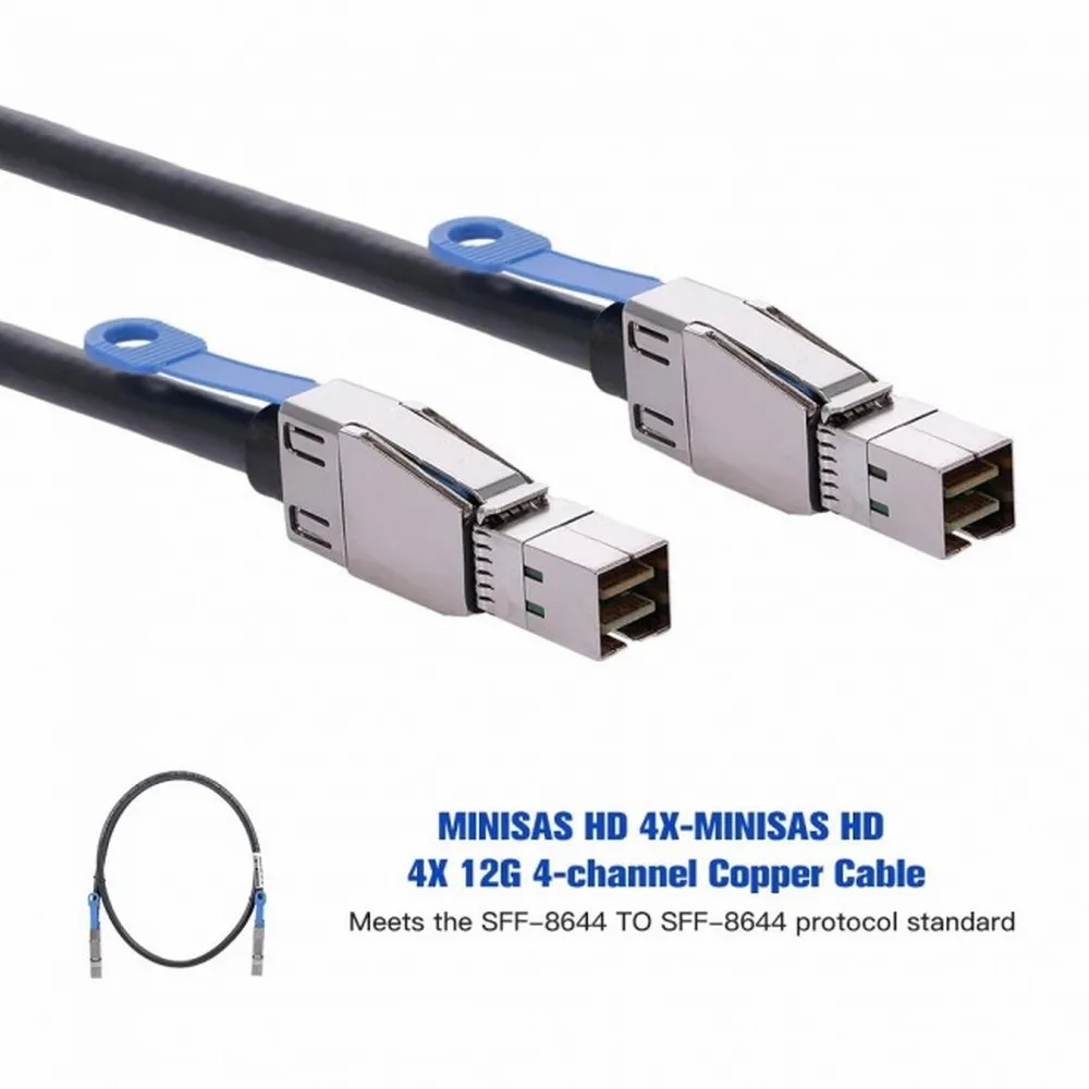 Built-in Mini 12G SAS HD SFF-8644 36 pin to Mini SAS High Density HD SFF-8644 Data Server Raid Cable 50cm 12Gbps