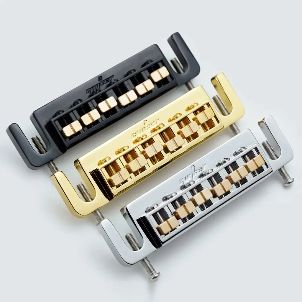Guyker Wraparound Guitar Bridge,GM004, with Locking Stud & Deluxe TunePro Zinc Alloy TP2 Tailpiece