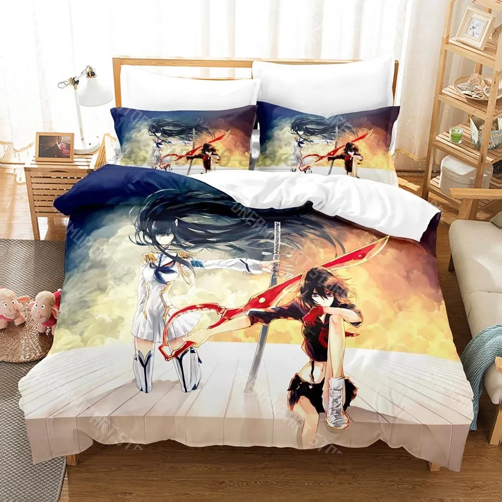 3D Printed KILL La KILL Anime Bedding Set for Boys Girls Duvet Cover Pillowcase Twin Queen King Full Single Double Sizes