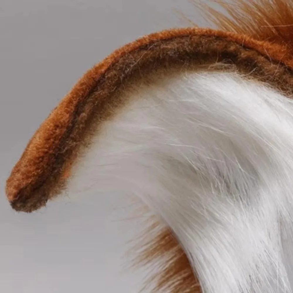 Party Costume Prop Animal Dog Ears Headband Artificial Realistic Gothic Headband Furry Reusable Hair Accessories Stage