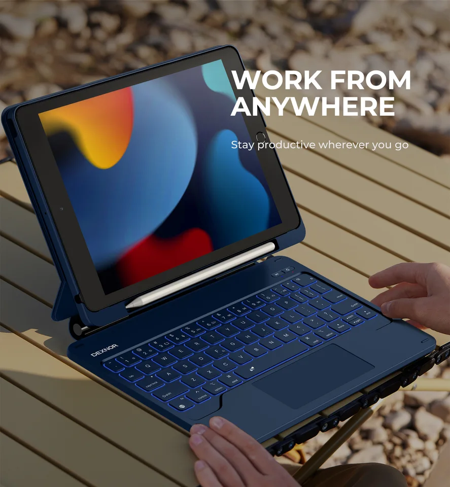 Dexnor-磁気キーボードケース,Bluetoothワイヤレス,10.2インチ,第7世代