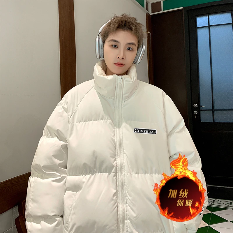 

Утепленная зимняя куртка для мужчин и молодежи, модная брендовая хлопковая куртка, теплая повседневная свободная одежда на молнии