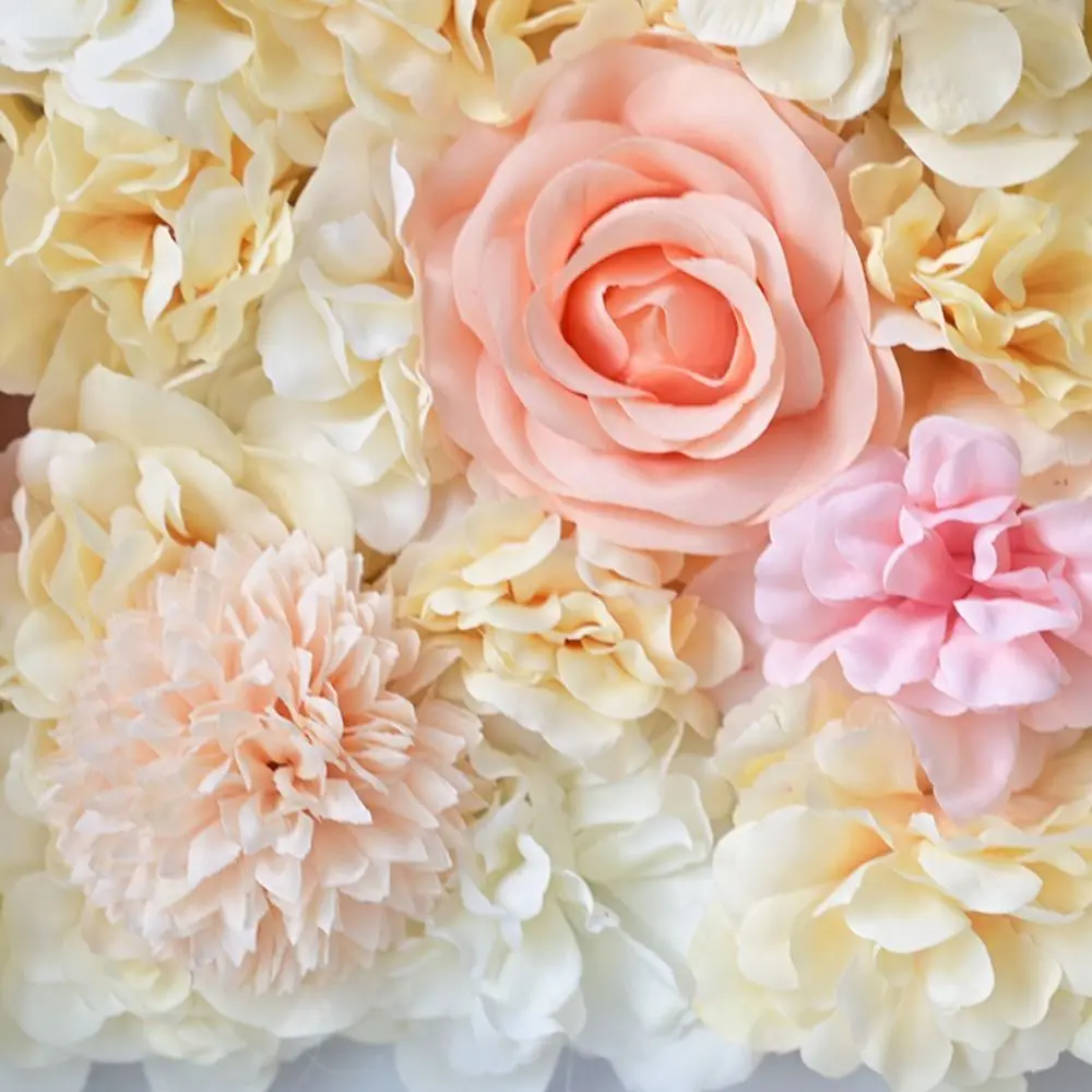 

Handmade Artificial Flower Wall Panels Rose Theme Easy To Install Wedding Wall Backdrop Wide Application Realistic