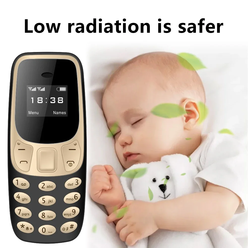 BM10 Mini Mobile Phone 2 SIM Card Bluetooth Earphone Voice Changer Low Radiation Voice Recording Multi Language Small Cellphone