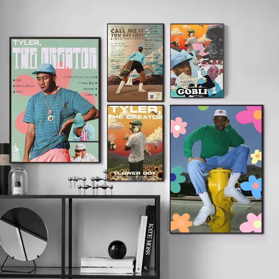 زهرة بوي تايلر الخالق المشارك ذاتية اللصق الفن ملصق مضاد للمياه مقهى النوم غرفة جدار ديكور