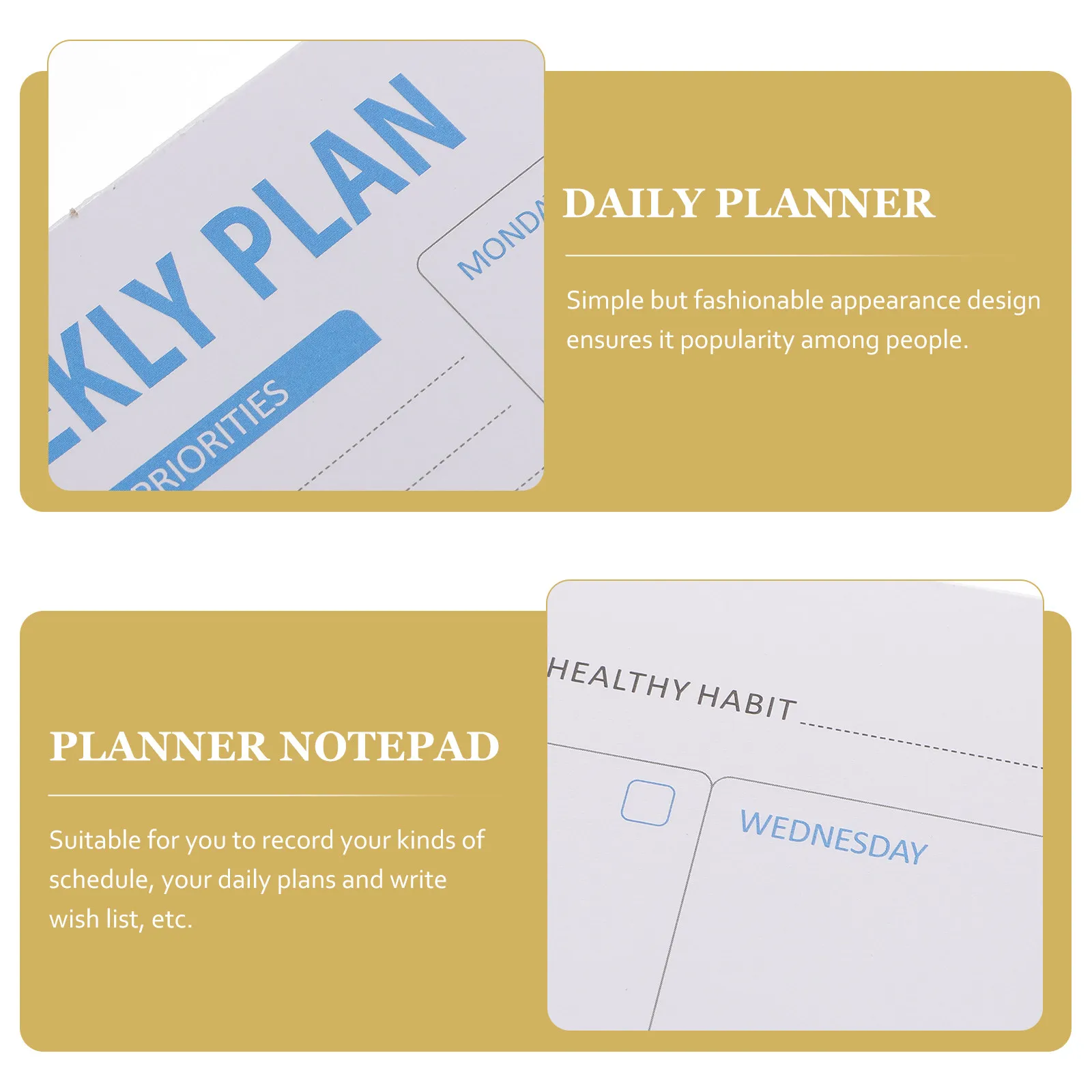 Household Memo Pad Portable Compact Size Fine Texture Multi-Function Notepad Daily Planner Office Note Pads