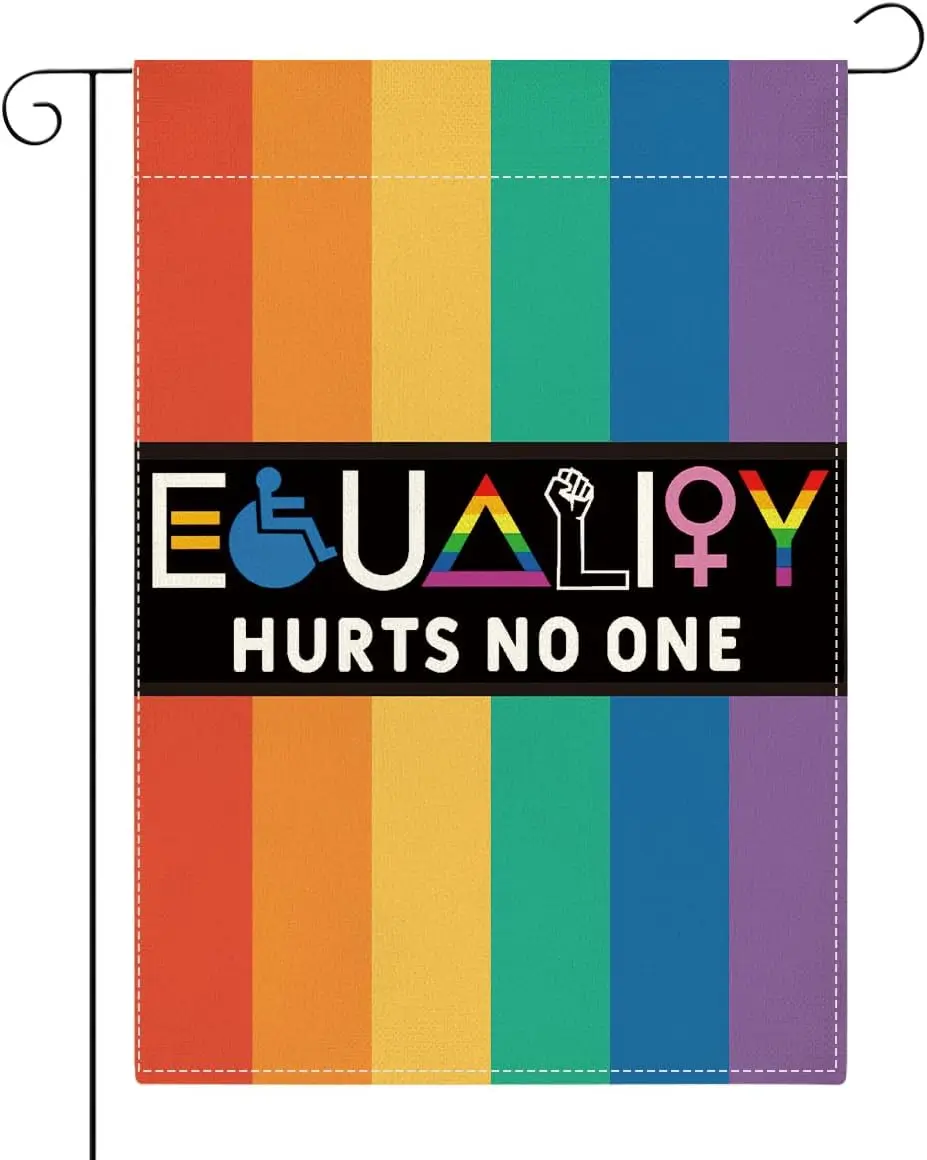 Pride Month Garden Flag Outdoor Patriotic Decorations Small Double Sided Burlap Equality Rainbow Female Gay Lesbian Lgbtq Pr yyi