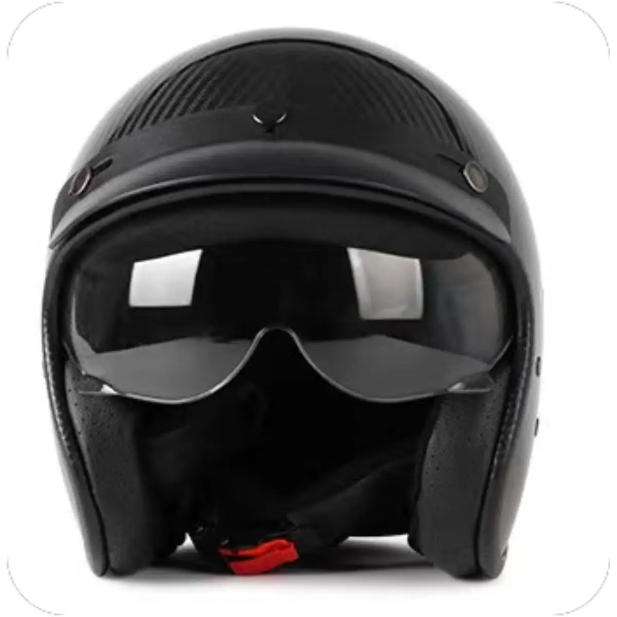 Real carbon fiber 3/4 helmet. Motorcycle and bicycle riding helmets.