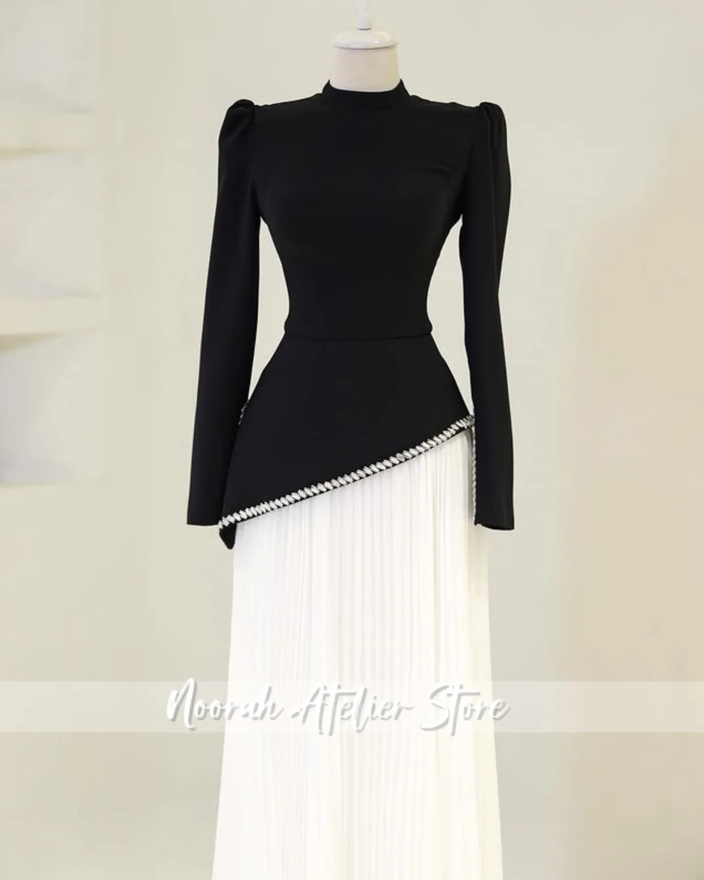 فساتين سهرة فاخرة أنيقة من الشيفون الكريب بألوان متباينة جديدة 2025 فستان نسائي إسلامي دبي H N للحفلات الراقصة حسب الطلب