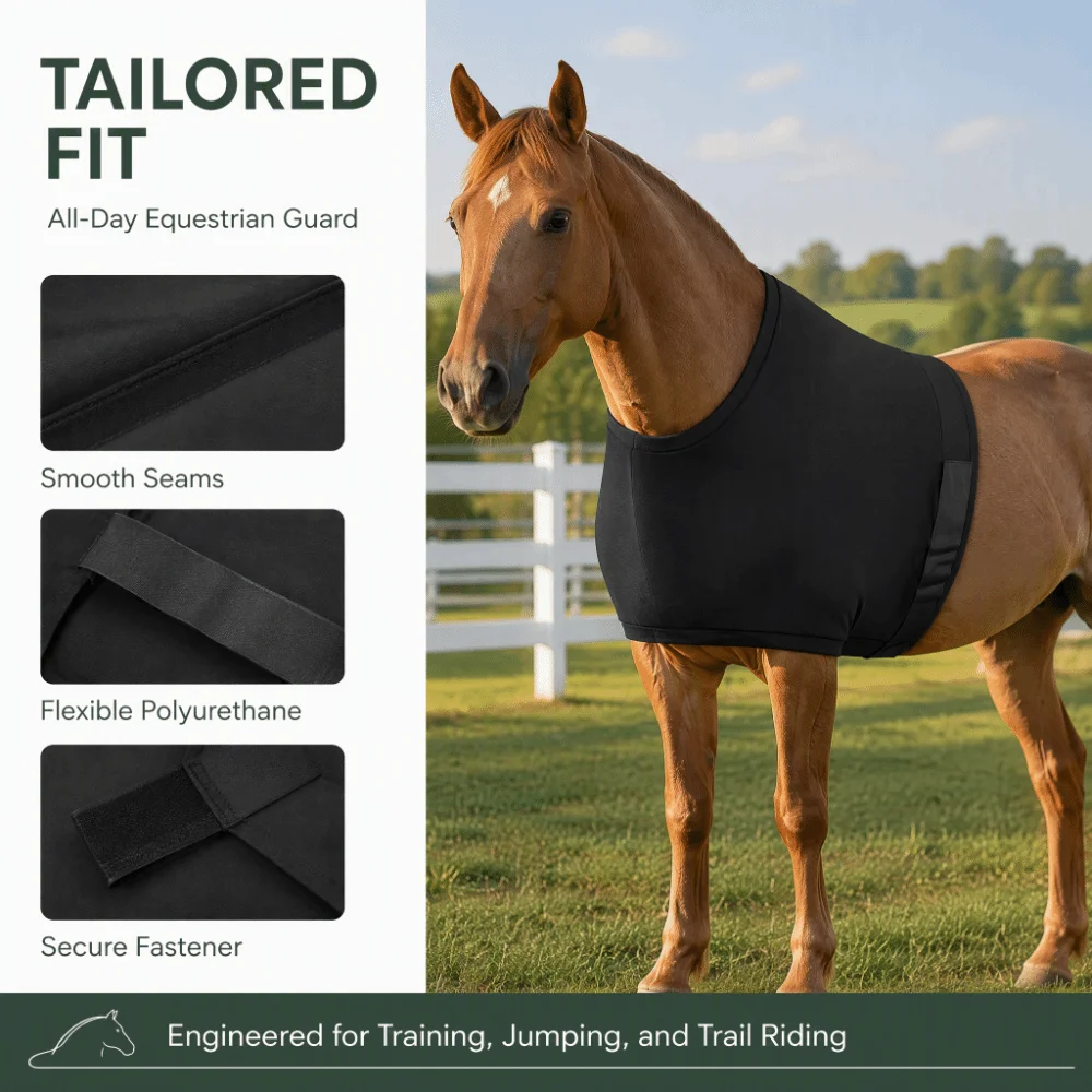 Breathable Material Shoulder Guard 67cm Size Pad Style Chest Saver Soft Fabric Stretchy Design Horse Protector For Equestrian