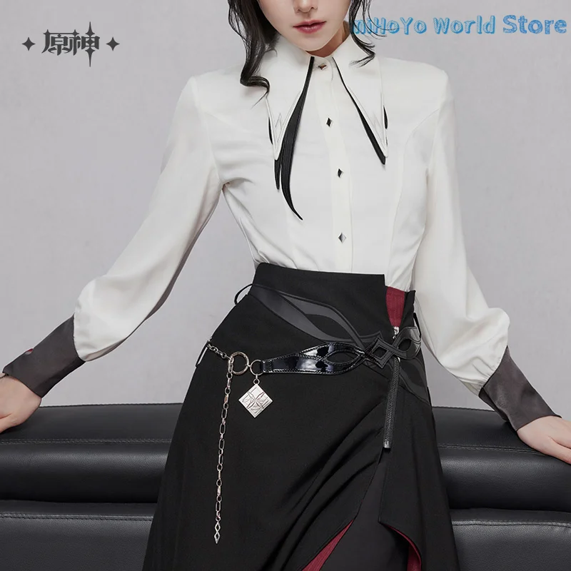

Arlecchino Shirt MiHoYo Original Genshin Impact Arlecchino Theme Impression Serie Lace Up Waist Cinching Shirt Cosplay Gifts