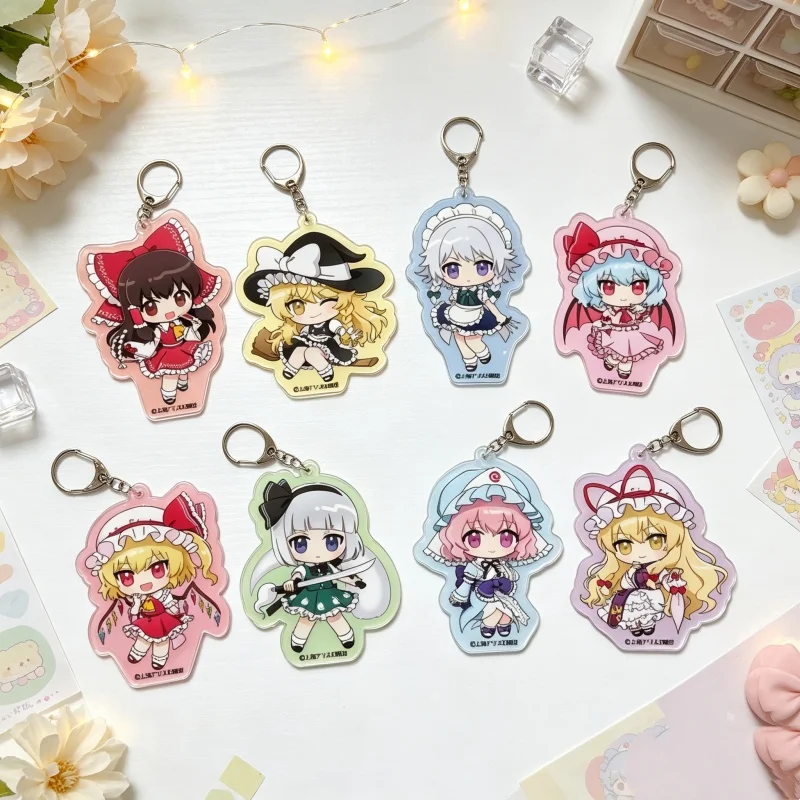 Bag Decorations Anime Touhou Project6CM Latest Style Acrylic Keychain Bag Pendant AccessoriesCollection Wholesale Q Version