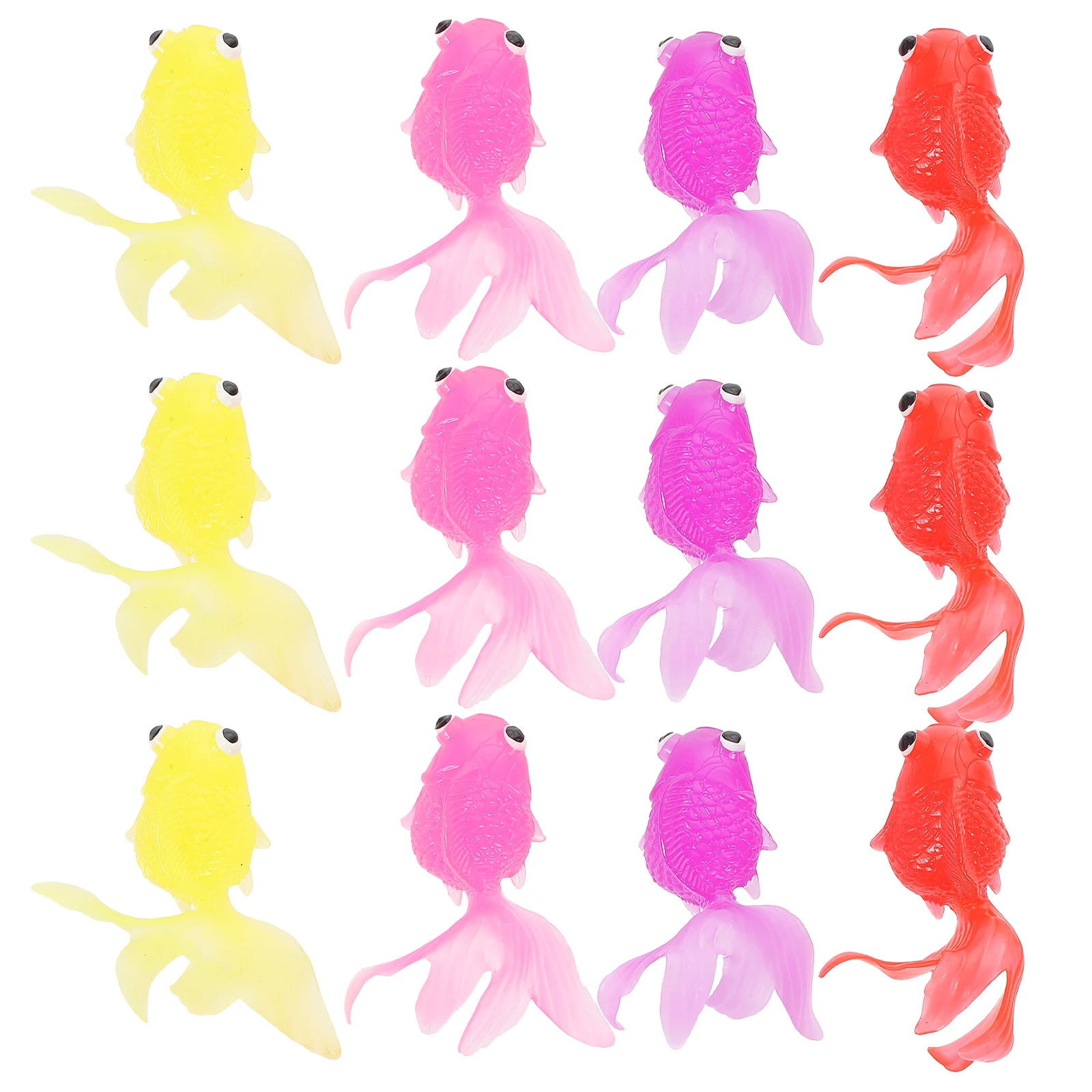 

12pcs Realistic Goldfish Toy Funny TPR Goldfish Model Figure Set Party Favors Gifts For Kids Children (Mixed Color)