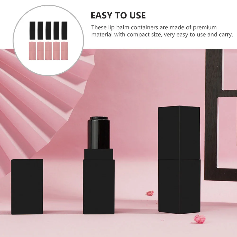 

10Pcs Plastic Lipstick Tubes Matte Empty DIY Lip Balm Holder Travel Holder Portable Lipstick Tubes Lip Balm Tube