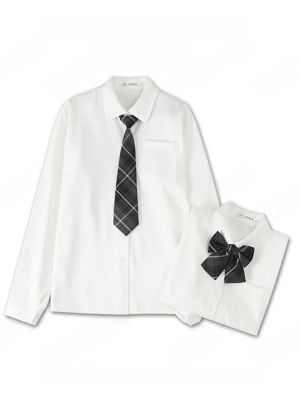 

Женская рубашка с длинным рукавом, однотонная, свободного кроя, в студенческом стиле, базовый слой, из полиэстера, устойчивого к деформации