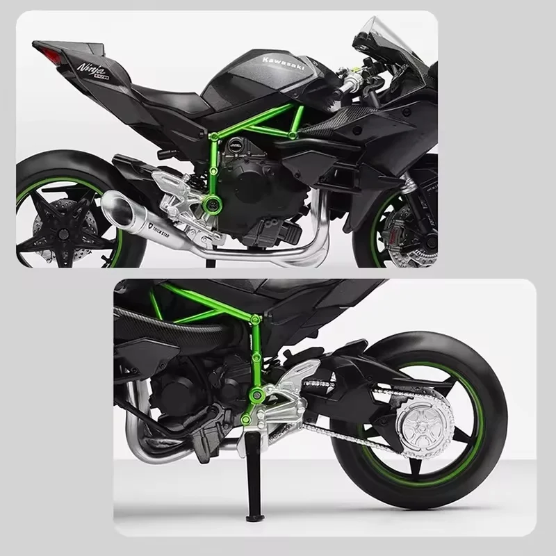 Nueva decoración de escritorio 1:18 H2 R motocicleta H2r modelo estático vehículos fundidos a presión pasatiempos coleccionables Moto juguetes regalos Moto regalos