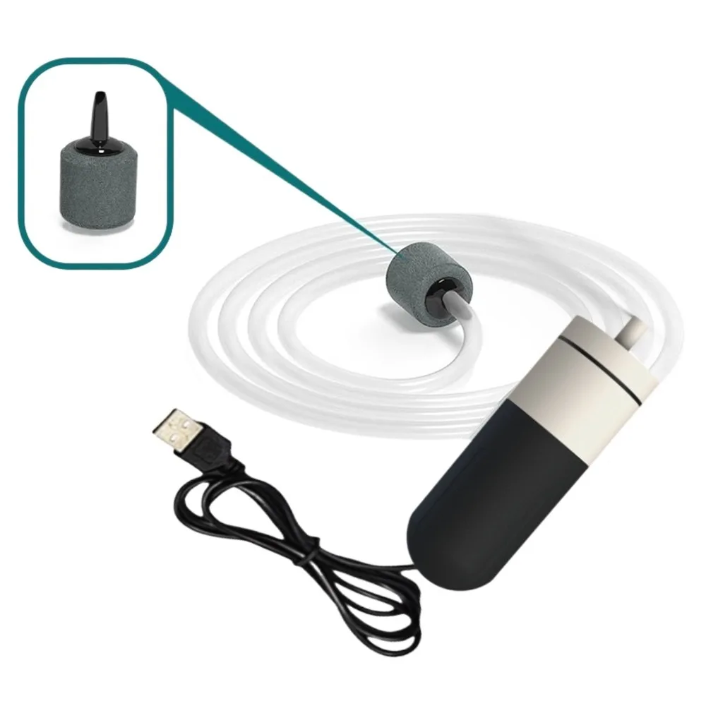 

Adjustable Speed Aquarium Oxygen Air Pump USB Charging Ultra Quiet Aquatic Terrarium Filter Mute Anti-slip Mini Oxygen Pump