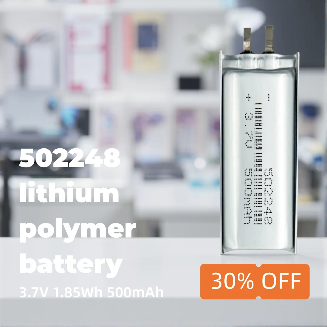 502248 3.7V 500mAh Li-ion Polymer Battery High-Energy Rechargeable Cell for Mini Electronics, LED Devices, Wearables
