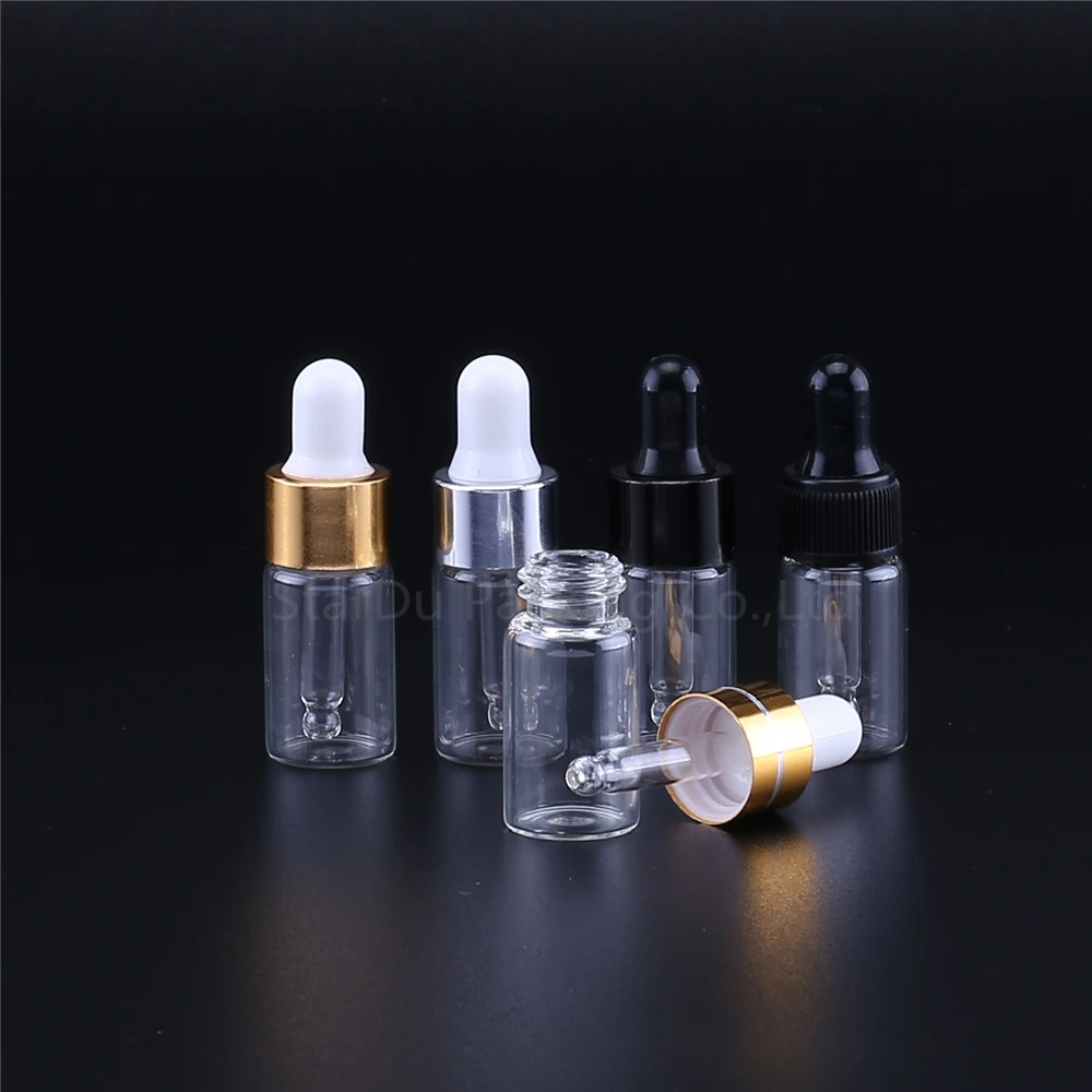 100pcs 3ml Mini Empty Esstenial Container Perfume Bottle ,3cc Glass Makeup Portable Aromatherapy Oil With Glass Dropper