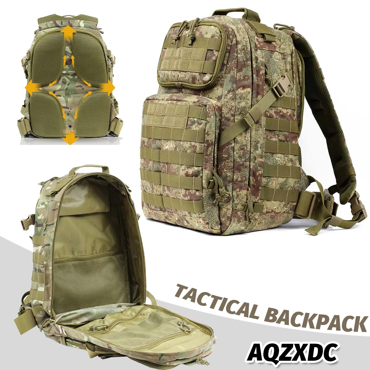 

55L Tactical Outdoor Molle Waterproof Backpack Mountaineering Hunting Camo Bag Multifunctional Sport Trekking Hiking Fishing Bag