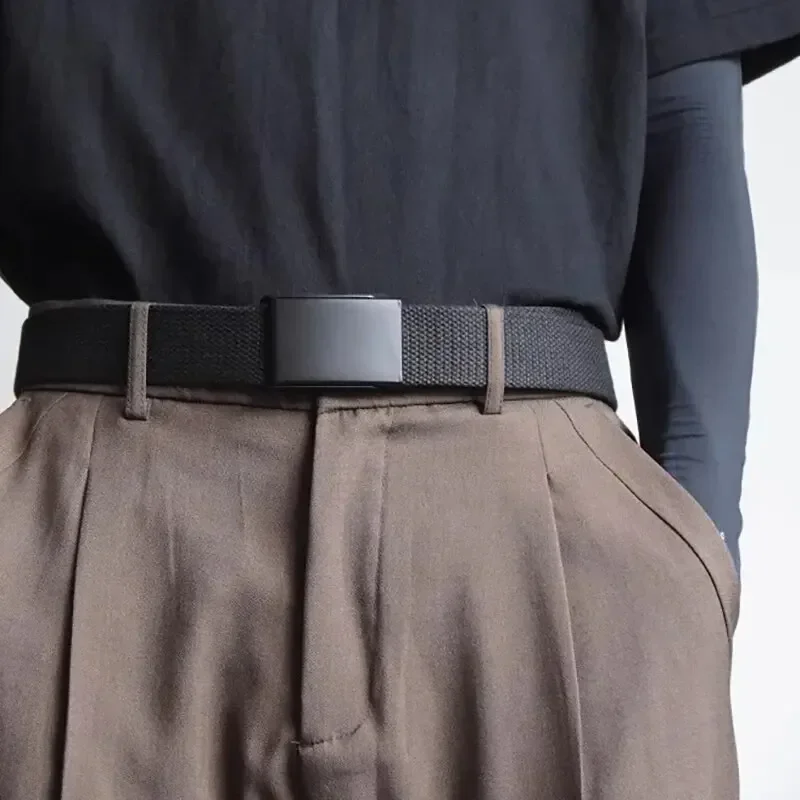 Men\'s Belt Fashion New Unisex Trousers Belt Women\'s Belt Canvas Belt Breathable Outdoor Tactical for Jeans Adjustable Waist Belt
