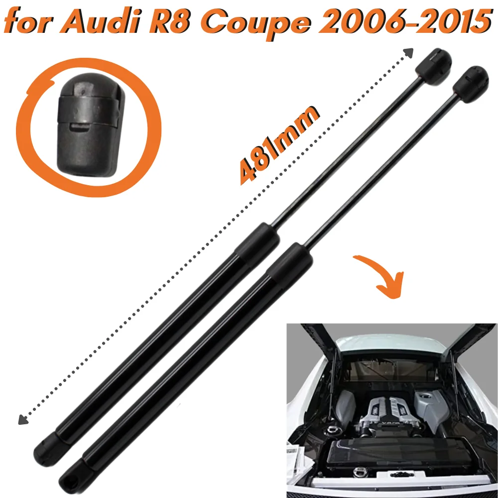 

Qty(2) Rear Engine Hood Struts for Audi R8 Coupe 2006-2015 481MM Auto Hatch Lift Supports Gas Springs Shock Absorbers Dampers