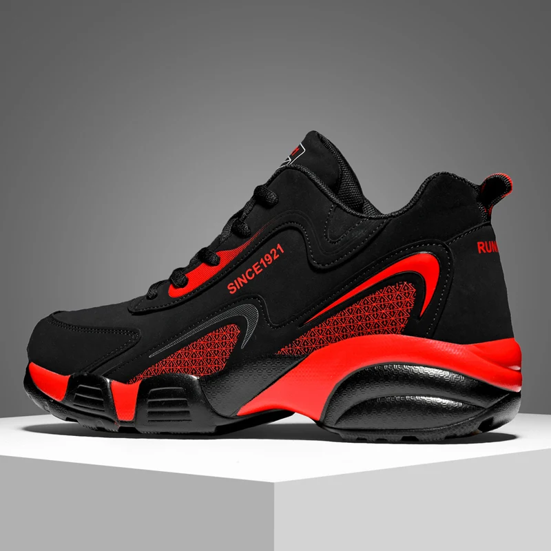 QZHSMY New Casual Thick Bottom Men's Sports Shoes Anti-Slippery Waterproof Male Sneakers Outdoor Walking Jogging Athletic Shoes