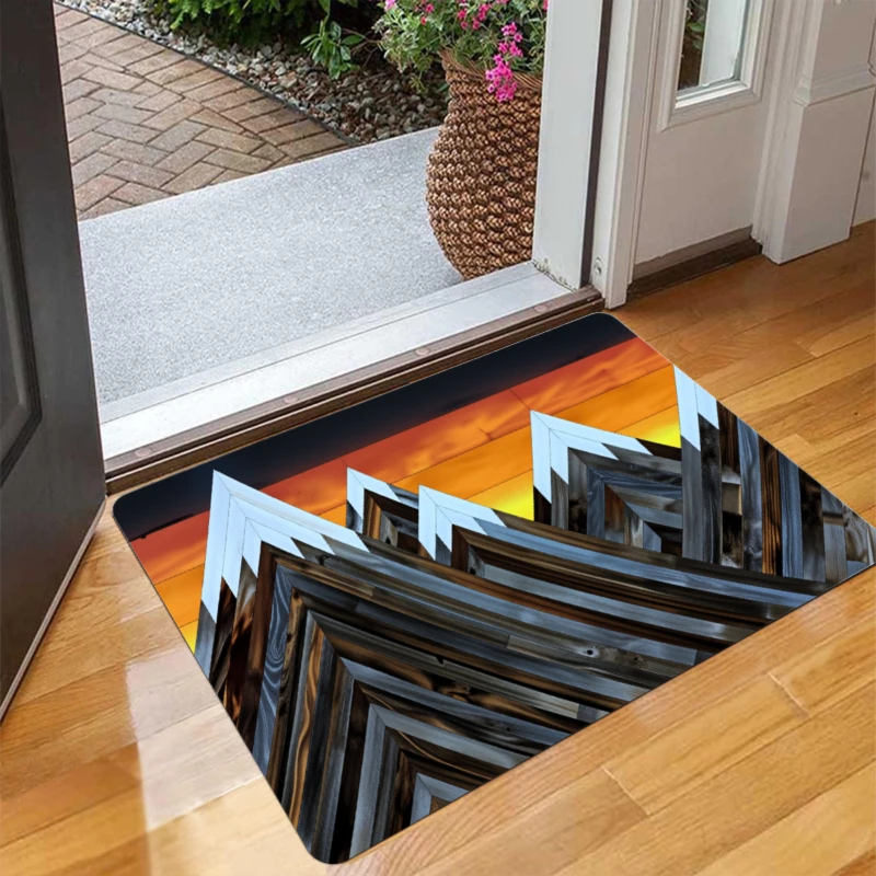 Multicolor Kayak Print Flannel Door Mat, 40X60 to 31.5X47.24inch Home Entrance Rug, Multi-Size to Meet Needs, Suitable for Entryway, Doorway, Bedroom, Living