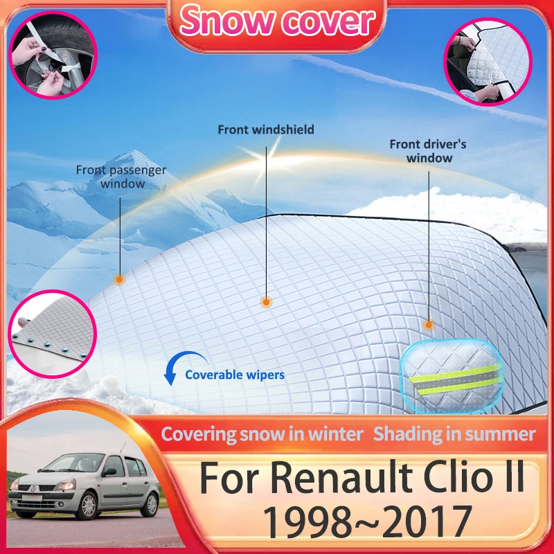 Car Snow Cover For Renault Clio II 2 MK2 BB BC Campus Lutecia Symbol Nissan Platina 1998~2017 Shade Ice Protection Accessories