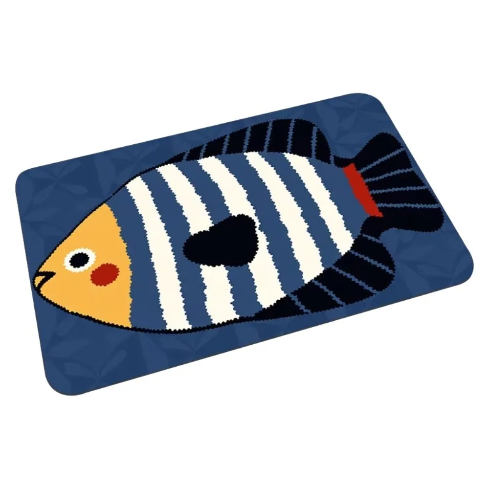 Diatom Mud Cartoon Fish Floor Mat Tropical Fish Pattern Wear Resistant Anti Slip Doormat Dustproof Quick Dry