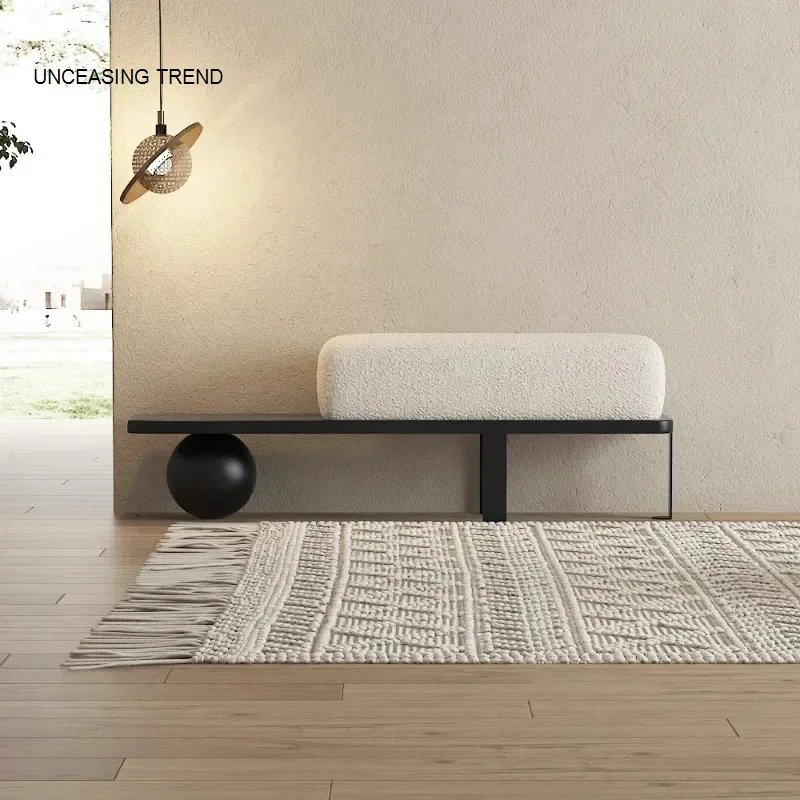 Nordic Wood Art Ottoman Simple Living Room Sofa Hallway Ottoman Shoe Changing Stool Clothing Shop Bench Fitting Room Stool