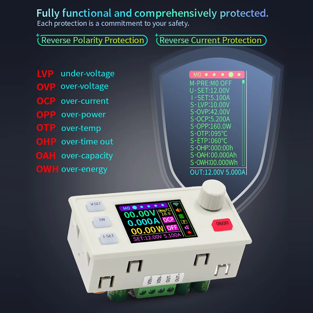 SK60S/SK150S CNC قابل للتعديل تيار مستمر الجهد المنظم إمدادات الطاقة الجهد المستمر الحالي المضادة للعكس MPPT باك وحدة 60 واط/150 واط