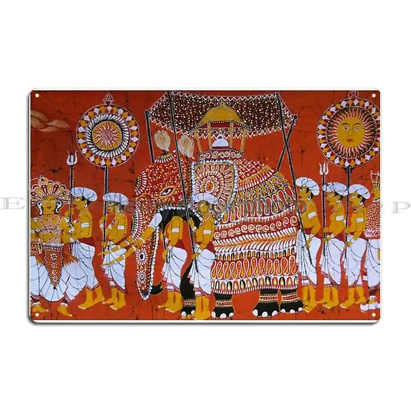Sri Lanka Kandy Perahara Metal Sign Design Rusty Cinema Garage Bar Cave Tin Sign Poster