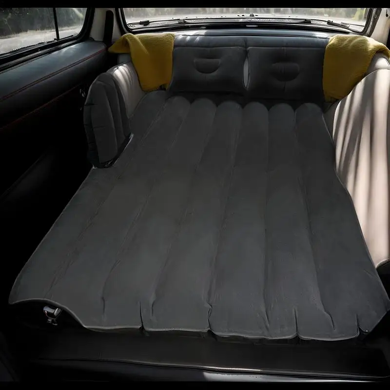 SUV Air Mattress Thickened Double-Sided Flocking SUV Mattress Camping Bed With 2 Pillows Portable Travel Bed Camping Mattress