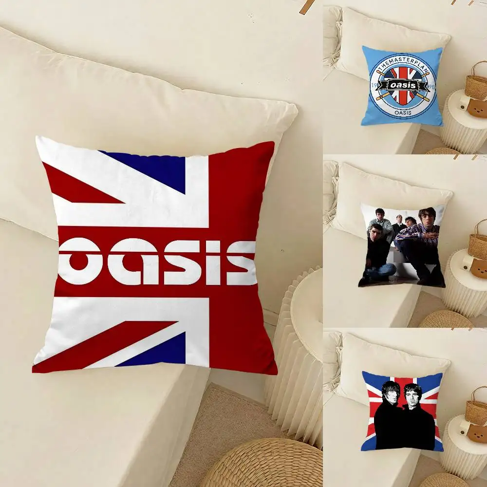 

Fashion Rock Band O-Oasis Pillow Case Comfort Sofa Bed Silky elegant Invisible zipper Custom Decorative cushion cover