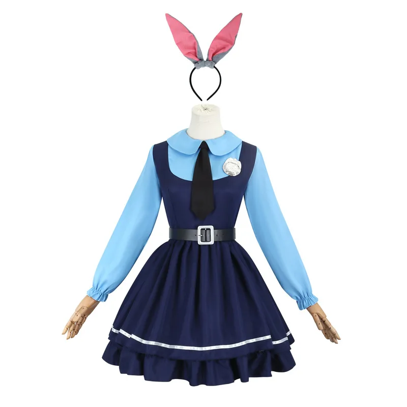 Anime Zootopia Judy Hopps Cosplay Costume Dress Kawaii Adult Children Cartoon Maid Performance Cloth Children Birthday Present