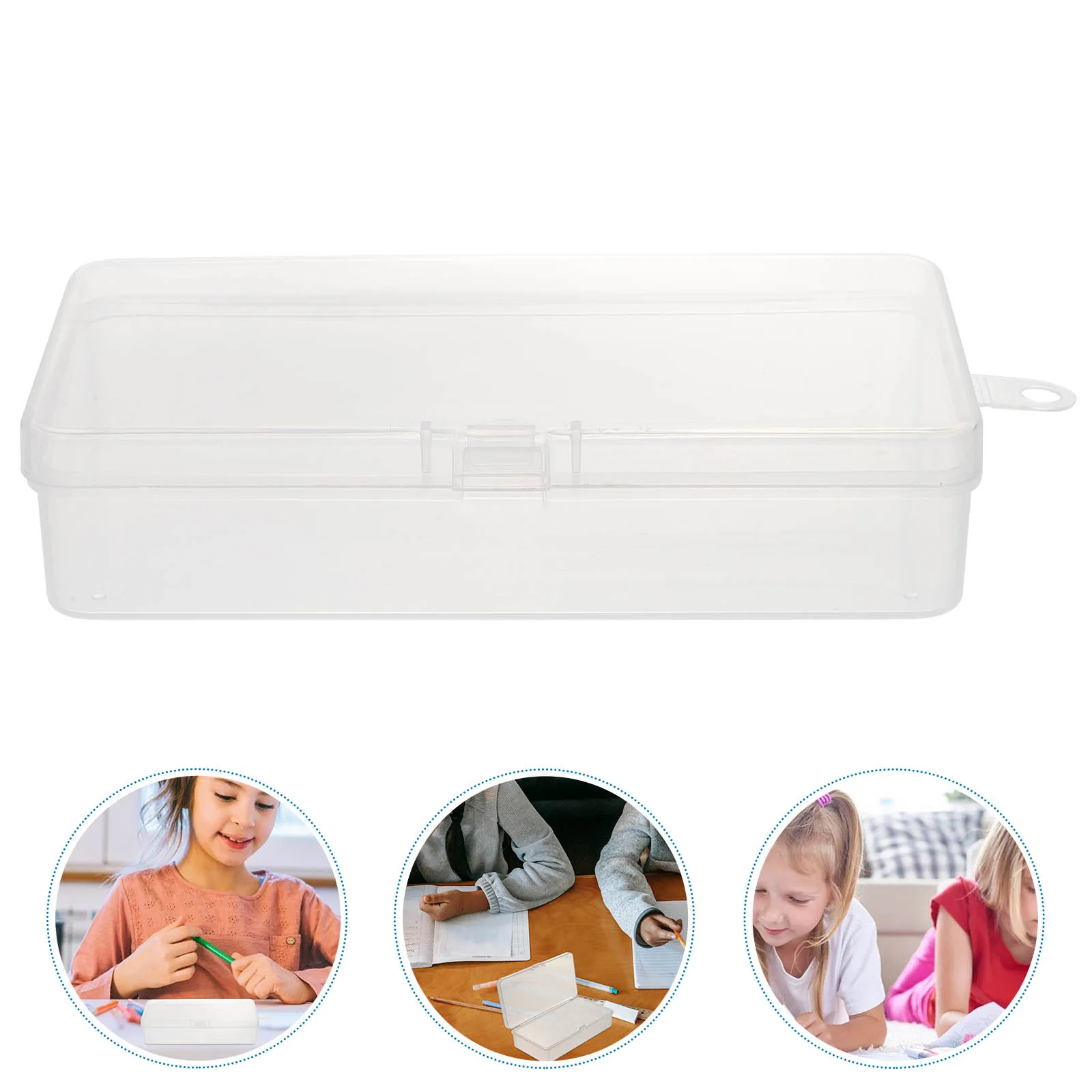 

6 Pcs Box Pen Holder Case Transparent Plastic Durable Wearproof School Supplies Pen Holder Case Gift Kids Students