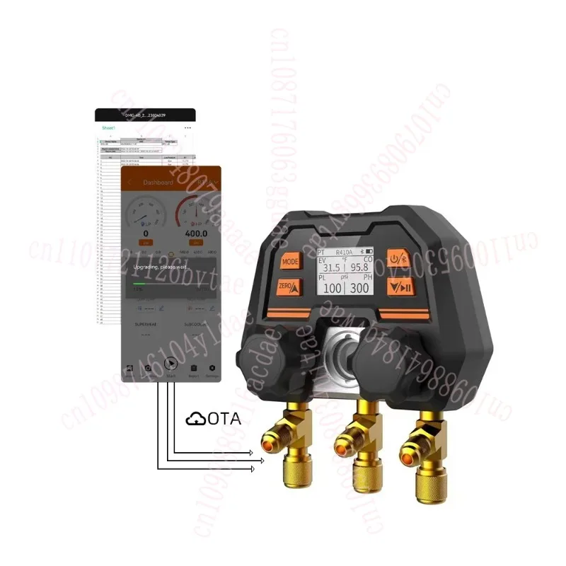 Bluetooth Wireless APP Digital Fluorine Adding Meter Automotive Air Conditioning Refrigerant Pressure Gauge 2025 NEW