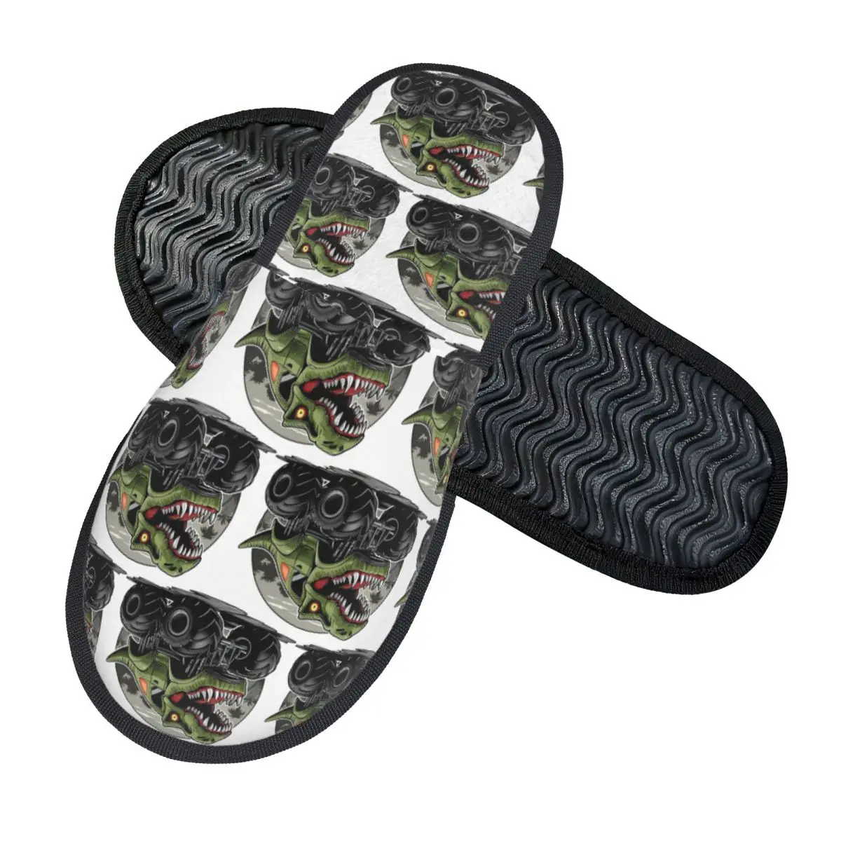 Custom Cartoon Monster Truck In The Mountain Slippers Memory Foam Warm Soft Women House Slipper Bedroom Cozy Shoes