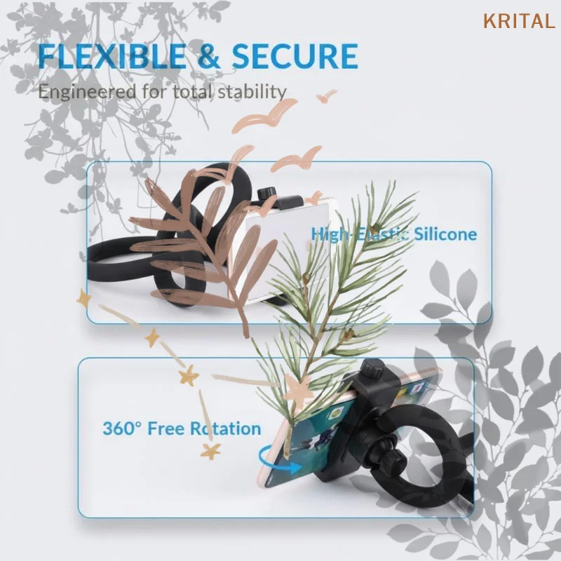 1pc Portable Flexible Cell Phone: Holder Stand Treadmill Spin Bike Stroller Shopping Cart Bed Car Kitchen Desk