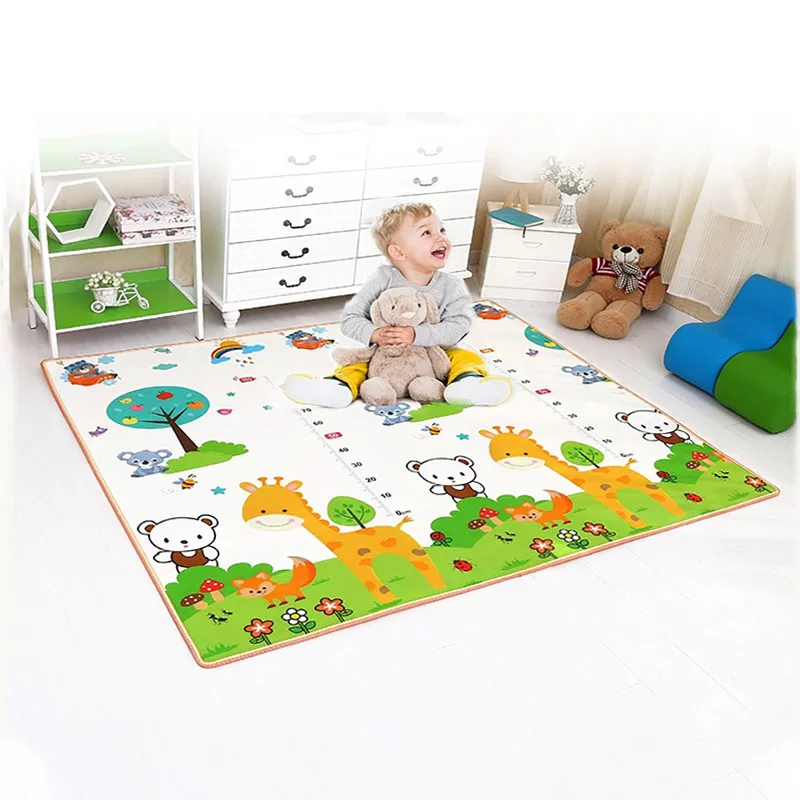 Foldable Crawling Carpet Kids Game Activity Rug Folding Blanket Educational Play Mat Waterproof Floor Playmat for Baby Playpens